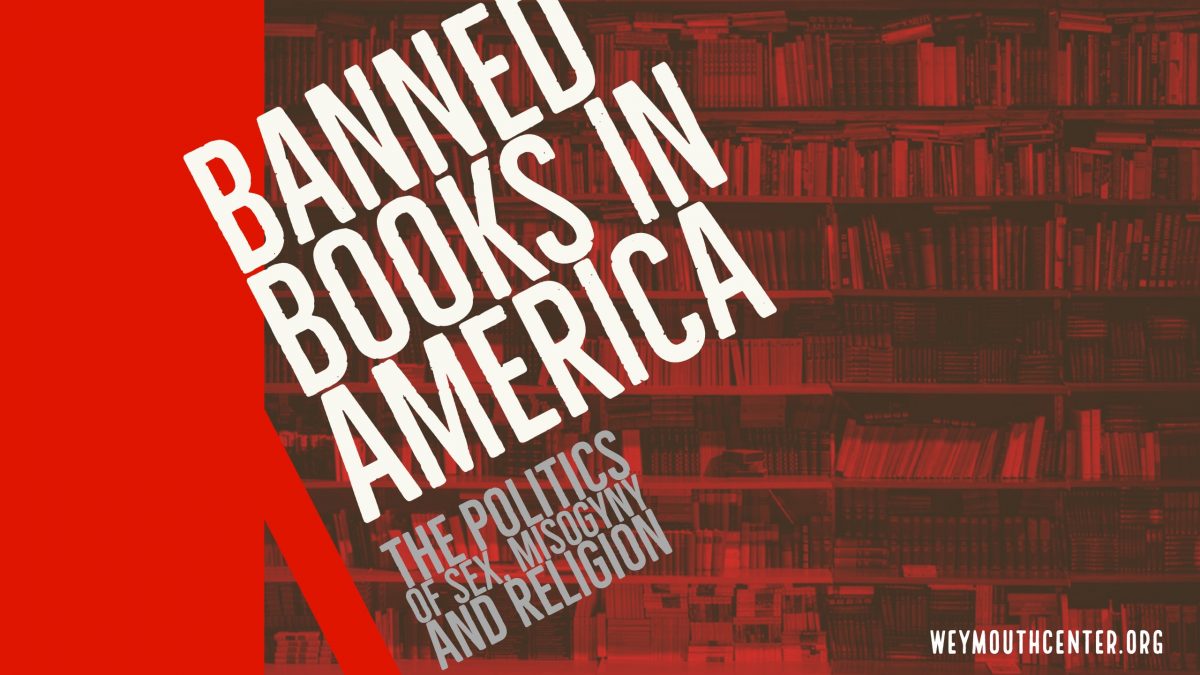 Banned books in red